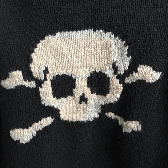 GAP KIDS Skeleton Wool Blend Black Sweater -M (8) - Picture 4 of 5